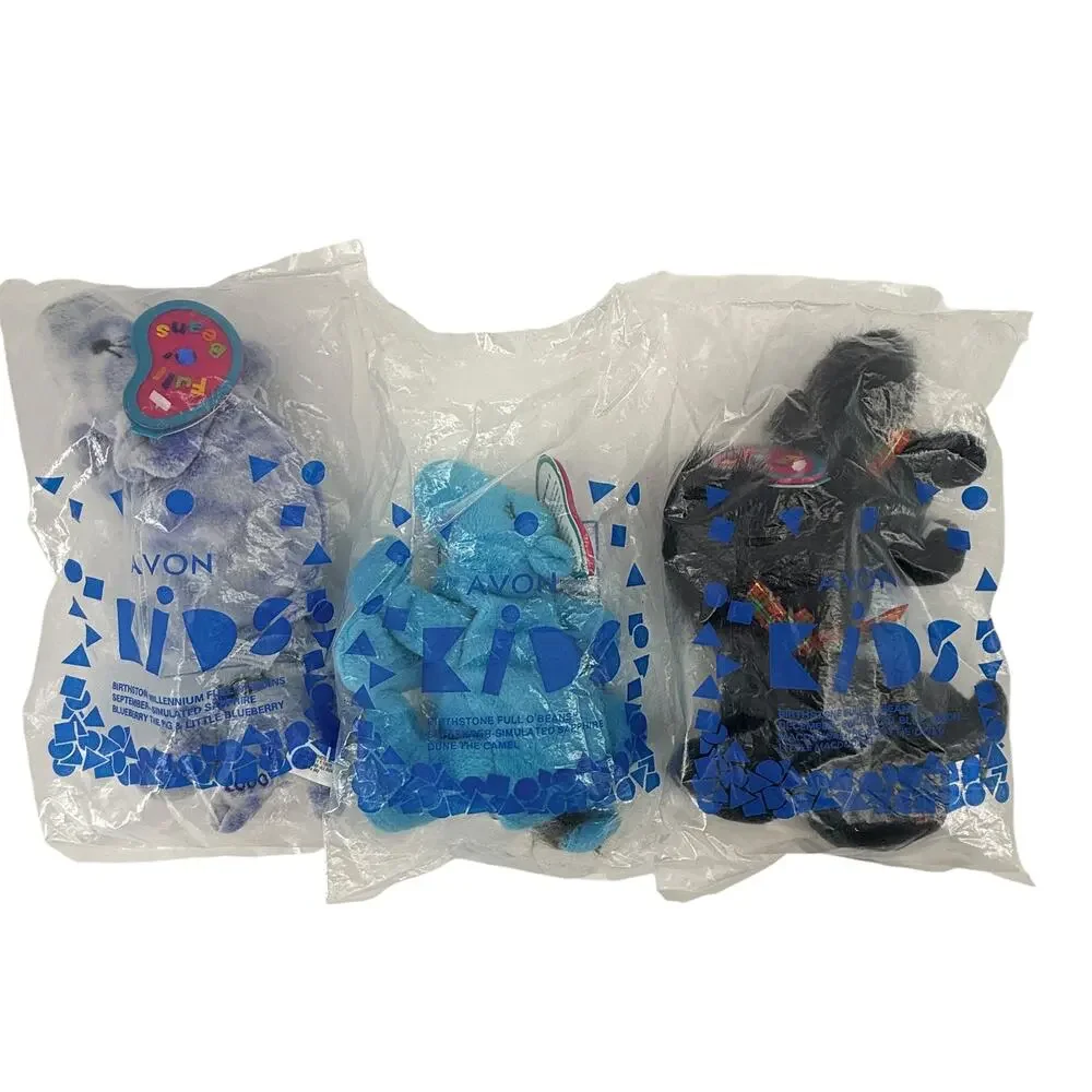 Avon Kids Birthstone Full O Beans Plush Lot 13 Sealed Mini Beanie Toys